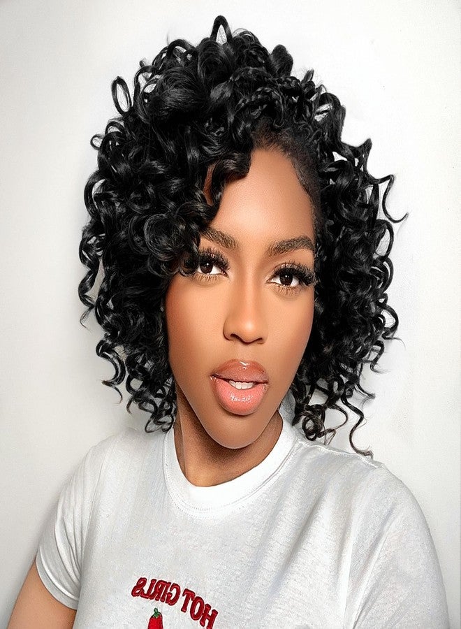 Liyate 7 Packs Gogo Curl Crochet Hair for Women 8 Inch Pre-Twisted Curly Crochet Hair Pre Looped Deep Ocean Water Wave Beach Curl Crochet Braids Synthetic Braiding Hair Extensions (8 Inch, 1B) - Image 1
